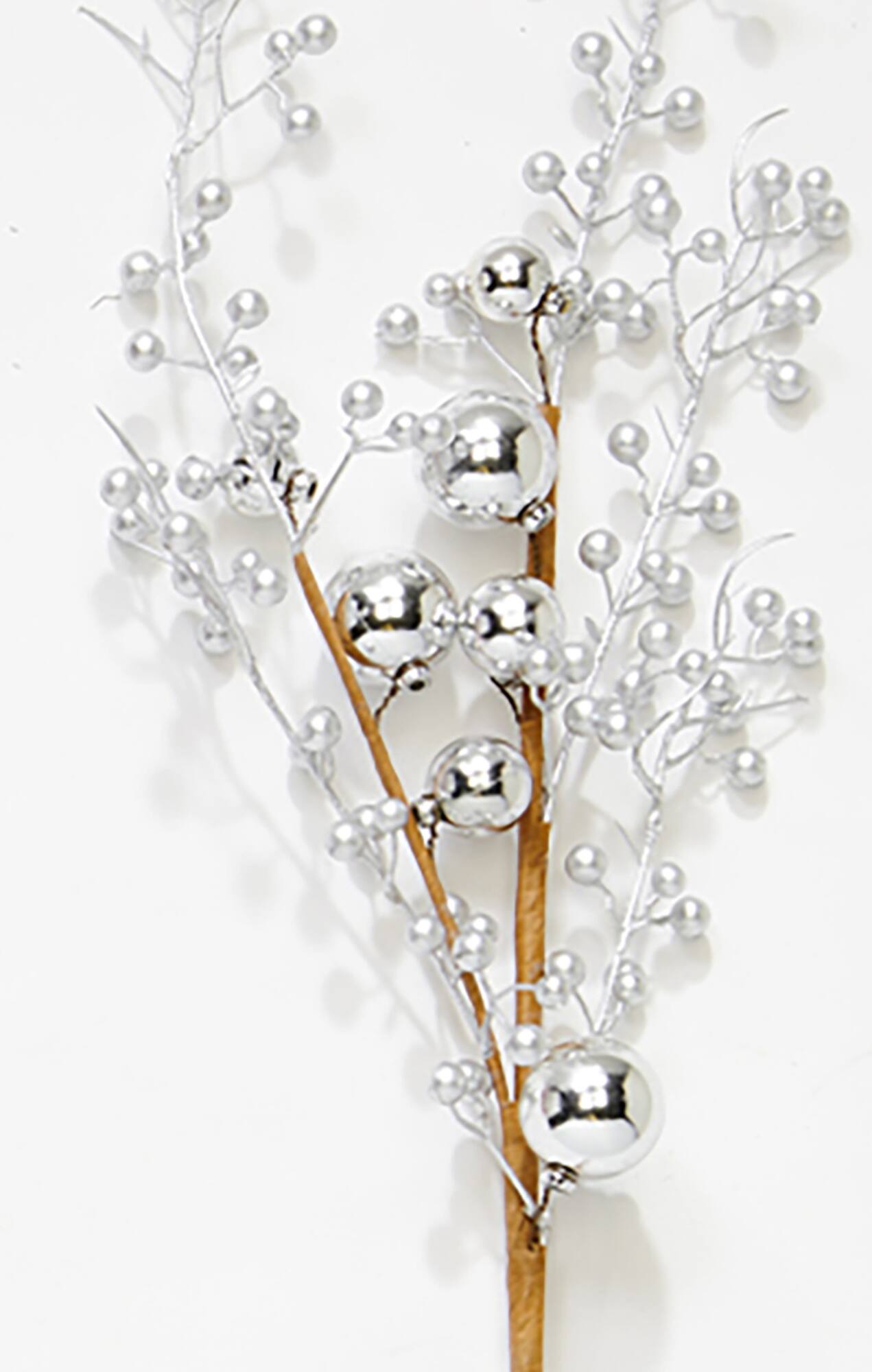 30" Silver Artificial Berries & Shiny Balls Sprays, 3ct.